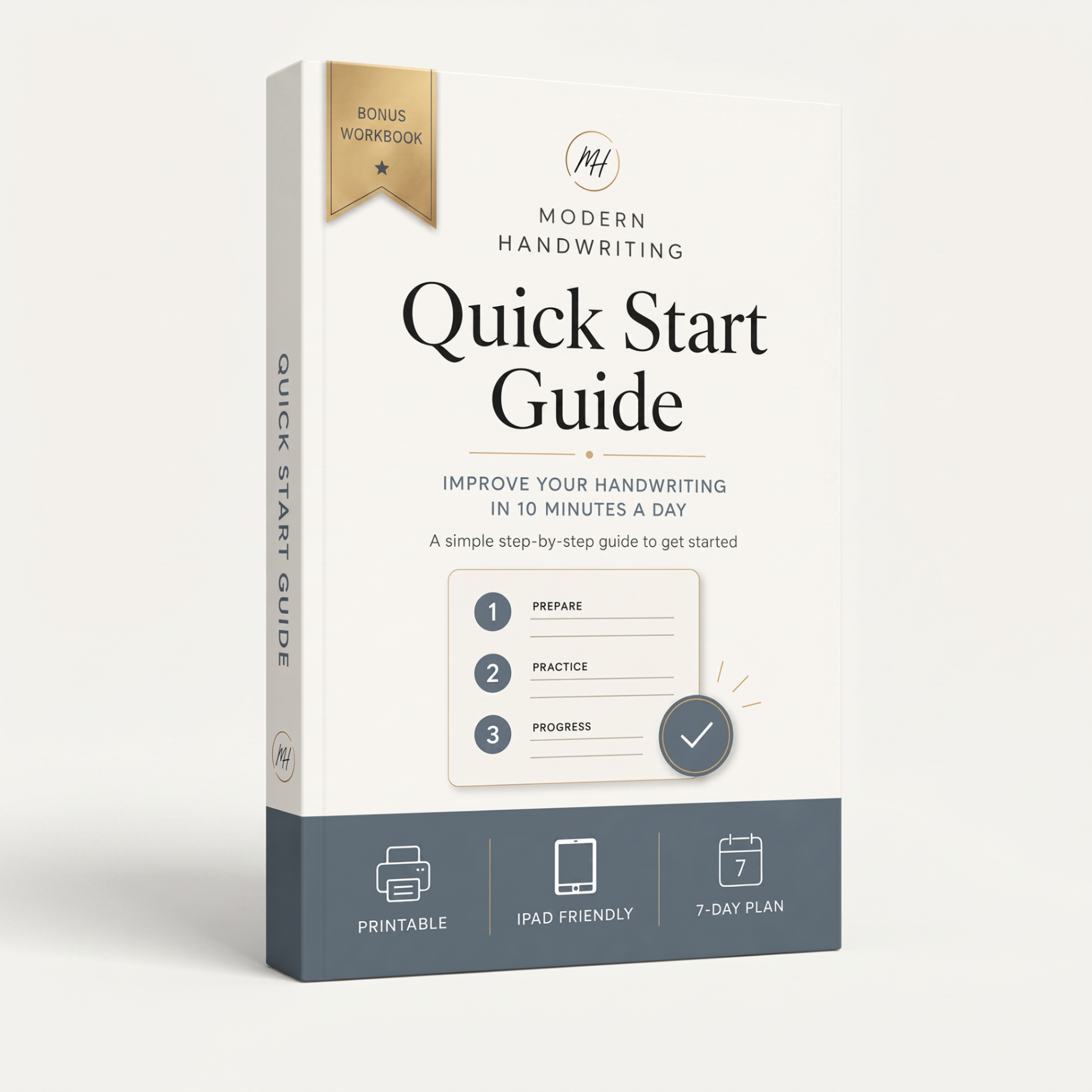 Quick start guide booklet on desk