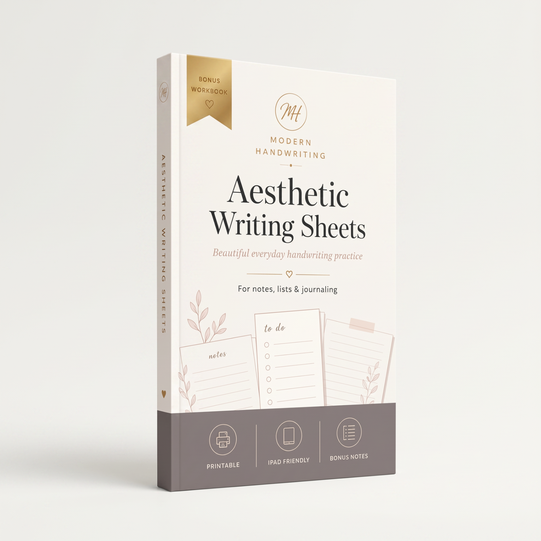 Aesthetic writing sheets with dried flowers